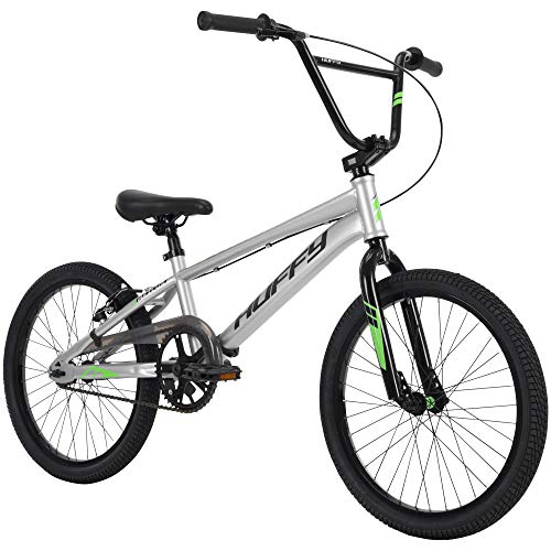 Huffy Axilus 20' BMX Bike, Steel Frame, Race Style, Matte Silver