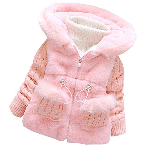 MINKIDFASHION Baby Girls Winter Autumn Warm Jacket Coat (US Size 3T, Pink)