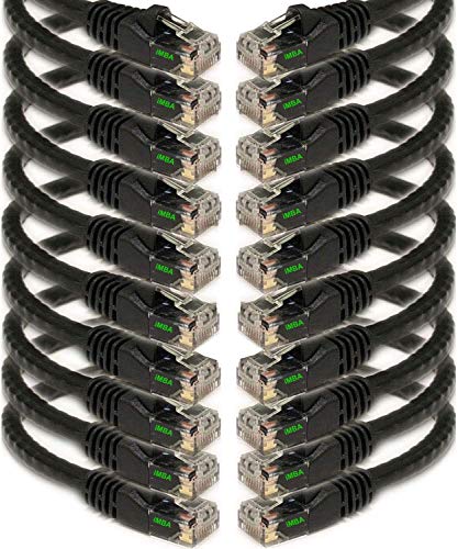 iMBAPrice 3' Cat5e Network Ethernet Patch Cable, 10 Pack, Black (IMBA-CAT5-03BK-10PK)