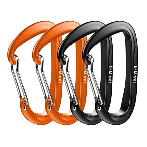B-Mardi Carabiner Clips Heavy Duty 12kN (2697 lbs)-Lightweight Locking Carabiners for Securing Pets, Camping, Hiking, Hammock, Dog Leash Harness, Keychains& Utility