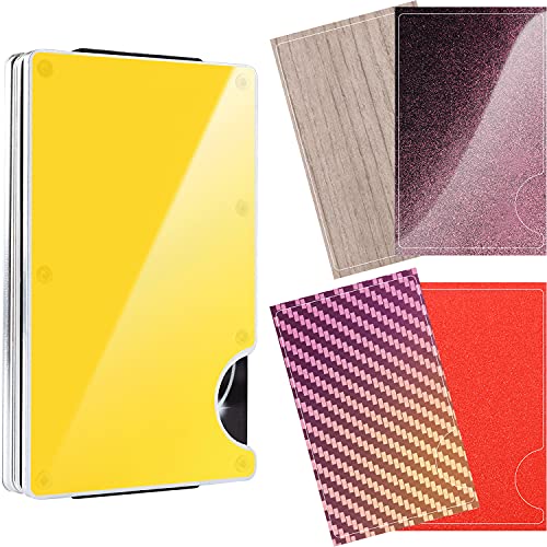 ANTWAY Metal Wallet Sticker Skin Protector Set 5 Pieces, PVC Film Skin Wrap Protective for Card Holder, 3D Wrap Skins for Slim Wallet, Protective Skin of Metal Wallet for Men and Women (Light)