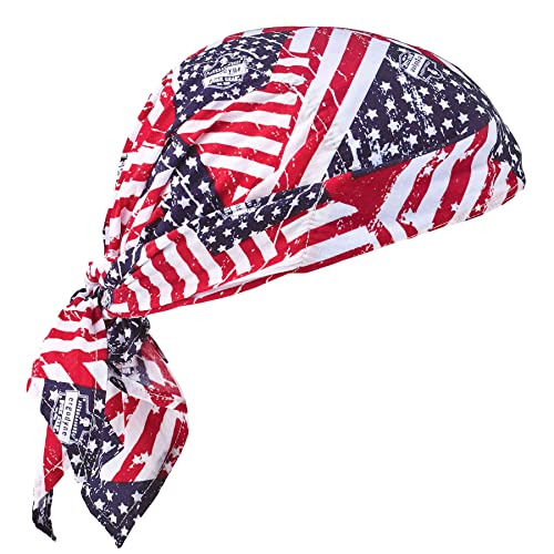 Ergodyne Chill-Its 6710CT Evaporative Cooling Dew Rag, Stars and Stripes,Stars & Stripes