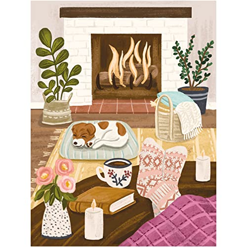 500 Piece Puzzle for Adults Hygge Collection Cozy Fireplace by Olivia Gibbs Blueboard Puzzle 24x18 inch Jigsaw by KI Puzzles
