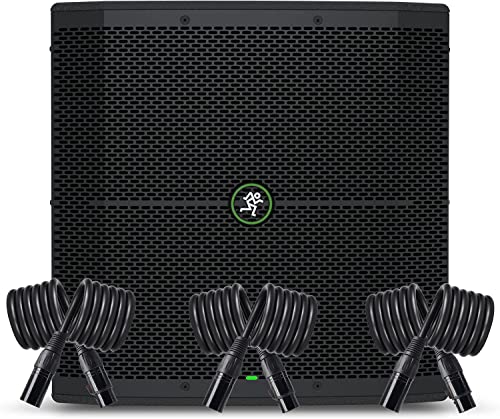 EMB Mackie Thump115S 1400-watt 15' Powered Subwoofer with Dual XLR Inputs, Stereo Full-Range and Highpass Outputs Bundle Cables PK2