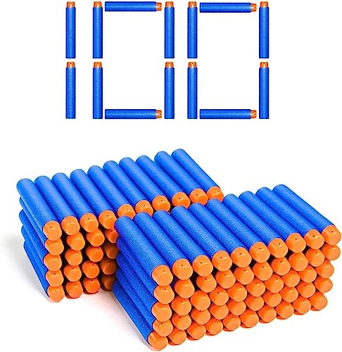 100 Nerf N Strike Blaster Compatible Dart Bullets, Compatible with All Elite 2.0 Series Blasters Blue