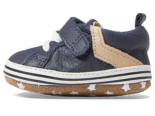 Robeez Baby Boys First Kicks, Adam Navy Leather, 3-6 Months