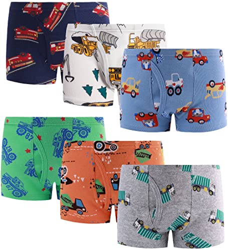 Finihen Boys Boxer Briefs Toddler Soft Shark Dinosaur Underwear Children Baby Truck Undies Size 4T Multicoloured