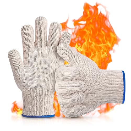 Heat Resistant Gloves - BBQ Gloves Heat Resistant Cooking Oven Gloves with Fingers Grill Glove Oven Mitts 480 to 932°F Grilling Gloves - Grill Gloves for Outdoor Grill Gloves for Hot Food Handling