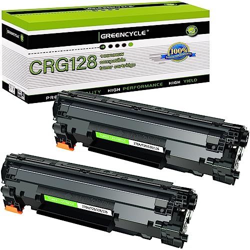 greencycle Compatible Toner Cartridge Replacement for Canon 128 CRG128 Work with ImageCLASS D530 D550 MF4770N MF4890DW MF4880DW LBP6230DW MF4450 MF4570DN Faxphone L100 L190 Printer (Black, 2-Pack)