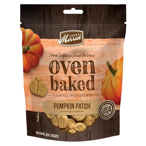 Merrick Oven Baked Dog Treats, Pumpkin Patch with Real Pumpkin, Natural Dog Biscuits - 11 oz. Bag