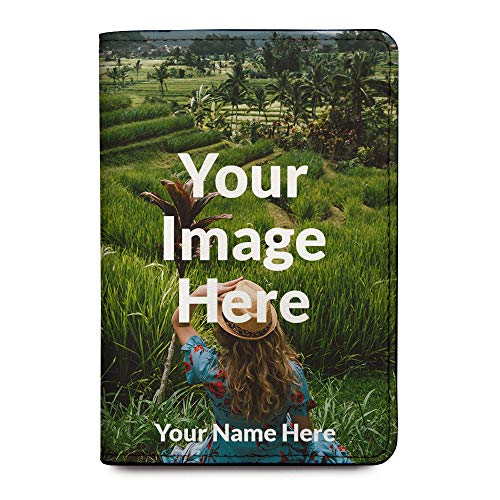 Personalized Passport Holder Travel Wallet PU Leather Vaccine Case Protector Cover Credit Card Slots RFID Blocking Customized for Women and Men Cute