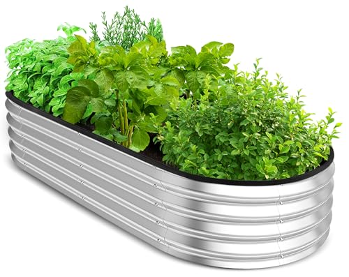 Utopia Home Galvanized Raised Garden Bed, 4ft x 2ft Lightweight Planter Boxes Outdoor with Easy Assembly, Large Garden Bed for Vegetables, Fruits, Flower