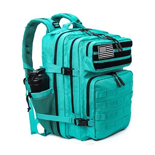 LHI Military Tactical Backpack for Men and Women 45L Army 3 Days Assault Pack Bag Large Rucksack with Molle System-Mint Green