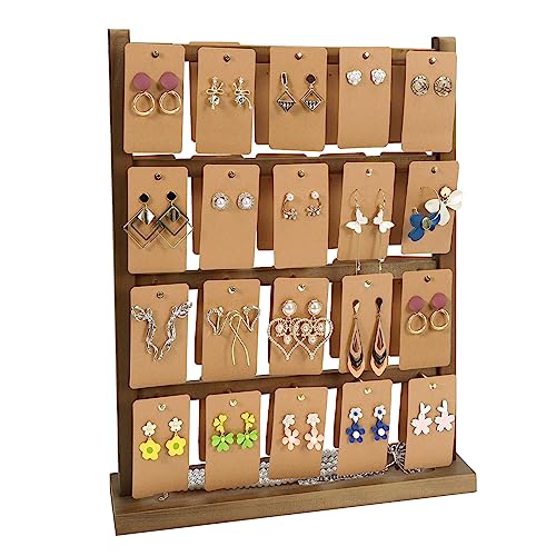 ZYP Wood Earring Display Stand for Selling,Earring Showing Jewelry Display Holder Wood Earring Card Holder Display,Portable Jewelry Organizer Table Displays for Retail Store