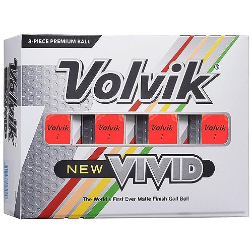 Volvik New Vivid Golf Balls: Matte Red, Dozen
