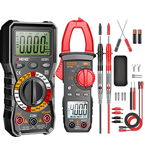 ANENG Digital Multimeter Tester with Amp Ohm Volt Clamp Meter Measures Current, AC/DC Voltage,Capacitance, Resistance, Diodes, Continuity Frequency Backlight Electrican Tools