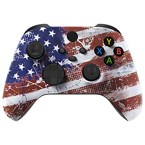 eXtremeRate Custom Shell for Xbox Series X & S Controller - Revitalize Your Controller - Impression US Flag Replacement Cover Front Housing Cover for Xbox Core Controller [Control NOT Included]