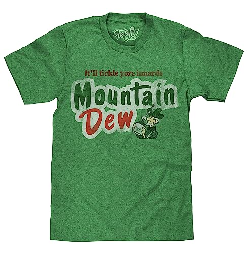 Mountain Dew 'It'll Tickle Yore Innards' T-Shirt Poly Cotton Blend Classic Look - xxl Green Heather
