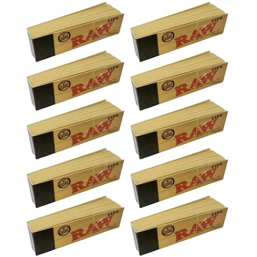 Raw Rolling Papers Unbleached Filter Tips 10 Pack = 500 Tips