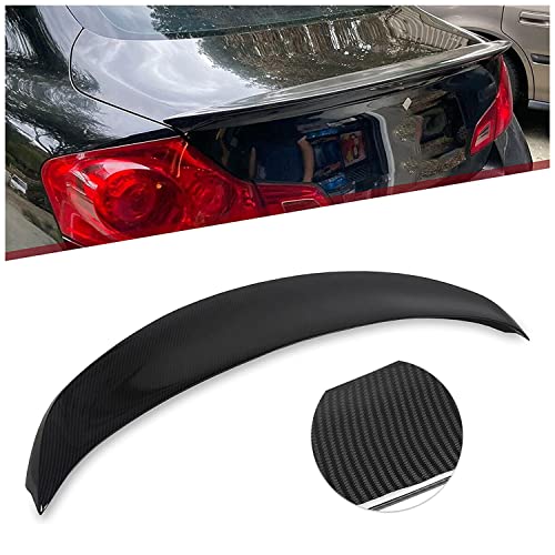 ECOTRIC Rear Trunk Spoiler Compatible with 2007-2015 Infiniti G35/G25/G37/Q40 4 Door Sedan Model Rear Wing Lip Body Kit Carbon Fiber Style