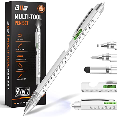 BIIB Mens Stocking Stuffers Gifts for Men, 9 in 1 Multitool Pen Gifts for Dad, Mens Gifts for Christmas, Dad Gifts from Daughter, Gifts for Him, Boyfriend, Grandpa, Husband, Cool Gadgets Tools for Men