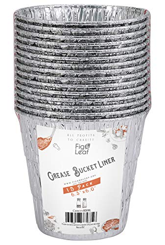 (15 Pack) Grease Bucket Liner Compatible with Pit Boss Grills 67292 Foil, Oklahoma Joe's 9518545P06, Rec Tec Large Bucket & Other Grill Bucket Accessories l 6.3” x 6.0” l Disposable Aluminum