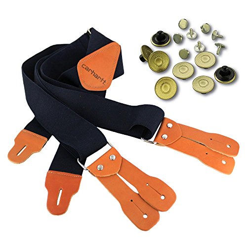 Carhartt Men's Utility Suspender, Elastic Button Clasp (Navy), One Size