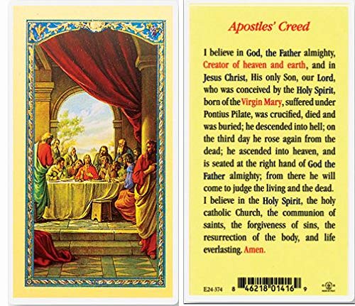 WJ Hirten E24-374 Apostle's Creed Clear Holy Cards