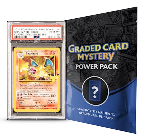 Pokemon TCG: Graded Mystery Collection Box - Contains 1 Graded Card, 20 Cards Including 1 First Edition, and 1 Factory Sealed Booster Pack