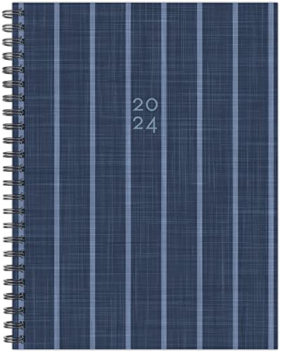Willow Creek Press Denim Stripe 2024 Softcover Spiral-Bound Weekly Planner (6.5' x 8.5')