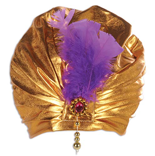 Beistle unisex adult Novelty Sultan Hat, Gold, One Size US