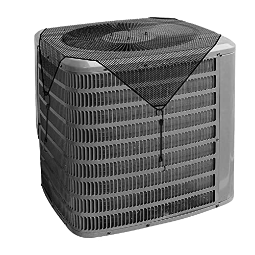 TANG Outdoor Air Conditioner Mesh Cover for Outside AC Units 32''x32'' Air Conditioning A/C Top Cover Keep Leaves Debris Out with Bungee Cords All Seasons