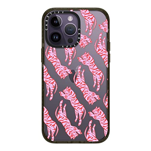 CASETiFY Impact iPhone 14 Pro Max Case [4X Military Grade Drop Tested / 8.2ft Drop Protection] - Tigers by Grace Owen - Glossy Black