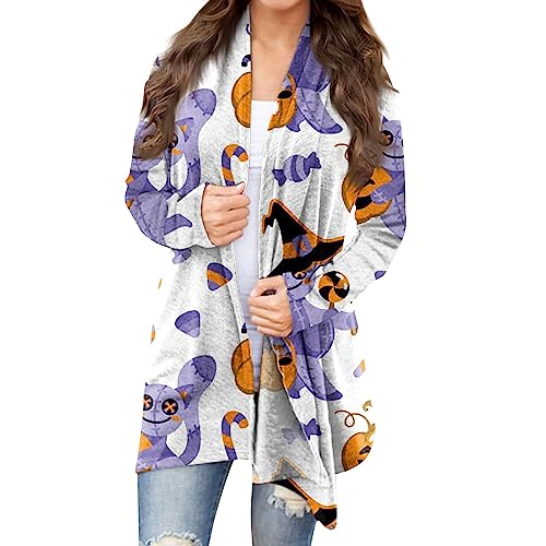 Generic Cardigan for Women Cardigan for Women Dressy Light Weight Cardigan Women Summer Cardigan Sweater for Women Dressy Printed Tops Loose Blouse Fall Open Front Cover Ups Casual Sweater Coat