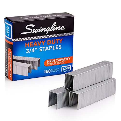 Swingline Staples, Heavy Duty for Desktop Staplers, 3/4' Length, 100/Strip, 1000/Box (35319)