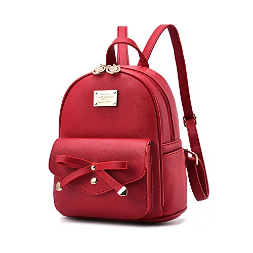 I IHAYNER Girls Bowknot Cute Leather Backpack Mini Backpack Purse for Women