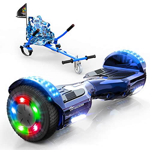 EVERCROSS Hoverboard for Kids, Self Balancing Scooter Hoverboard with Seat Attachment, 6.5' Hover Board Scooter with Bluetooth & LED Lights