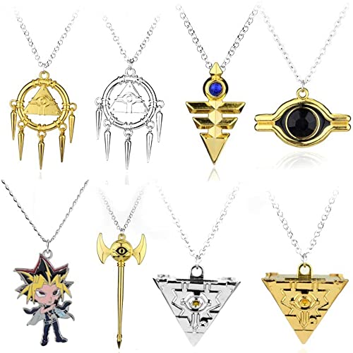 Men's Necklace Anime Yugoh Millenium Pendulum Puzzle Necklace Yu Oh Millennium Items Yugi Millennium Pendant Necklaces for Women Men Gi Cosplay Jewelry Accessories