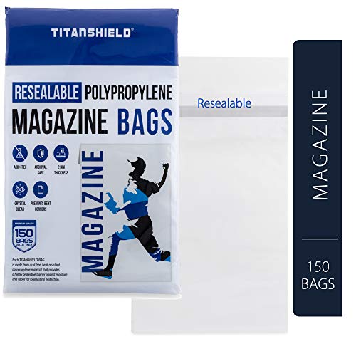 TitanShield Resealable Magazine Bags 8-3/4' X 11-1/8' with 1-1/2' Flap. (150-Count)
