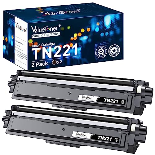 Valuetoner Compatible Toner Cartridge Replacement for Brother TN221 Toner Cartridges TN 221 TN-221 TN221 Work for HL-3140CW HL-3170CDW MFC-9330CDW MFC-9340CDW MFC-9130CW 2 Pack (Black,2 Pack)