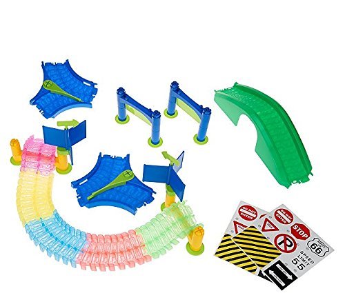 Mindscope Twister Trax Neon Glow in The Dark Track & Accessory Set w/Bridge & Tunnel