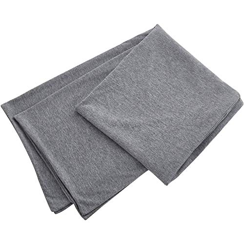 Oubonun 100% Jersey Cotton Body Pillow Cover with Zipper - Luxury Soft Removable Pillow Case - Long Fuzzy - Knitted (Grey, 21'X54')