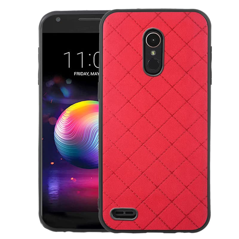 ELISORLI Compatible with LG K30 2018/Premier Pro LTE/Phoenix Plus/Harmony 2/K10/K11/Xpression Case Rugged Thin Cell Anti-Slip Fit Rubber TPU Mobile Phone Cover for LGK30 K 30 30K LMX410 Women Red