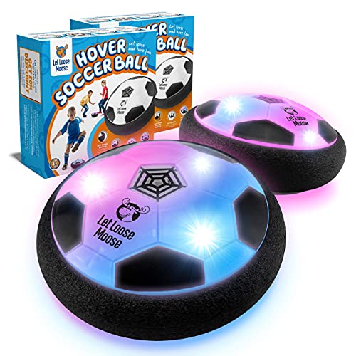 Let Loose Moose Hover Soccer Ball, Set of 2 Light Up LED Soccer Ball Toys, Fun and Active Indoor Game for Young Boys and Girls, Great Birthday Gift for Young Kids, Fun Soccer Training Equipment