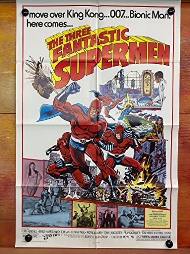 The Three Fantastic Supermen 1967 S/S Folded Movie Poster 27x41