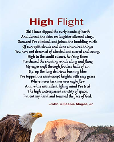 John Gillespie Magee, Jr - High Flight (8x10 Unframed Print) | (Poster, Print, Picture, or Framed Photograph)