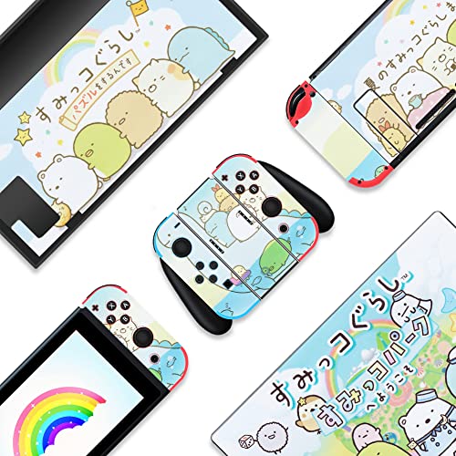BelugaDesign Animal Switch Skin | Cute Pastel Sticker Wrap Vinyl Decal | Fat Ball Anime Kawaii Japanese Cartoon Game l Compatible with Nintendo Switch (Switch Standard, Blue)