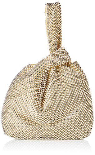 Jessica McClintock womens Logan Mesh Evening Pouch, Light Gold, One Size
