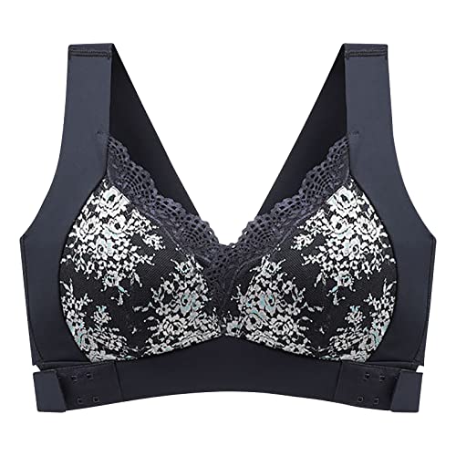 Promo Codes for Today Womens Kendally Comfy Corset Bra Front Cross Side Buckle Lace Bras Wireless Push Up Lace Bras High Impact Sports Bras Built in Bra Tops for Women Black 5X