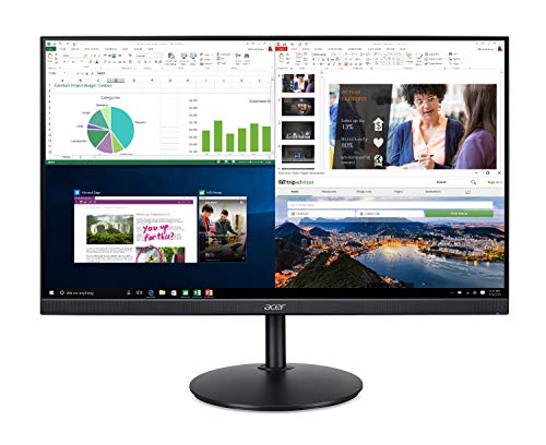 Acer CB272 bmiprx 27' Full HD (1920 x 1080) IPS Zero Frame Professional Home Office Monitor with AMD Radeon Free Sync, Height Adjustable Stand with Tilt & Pivot | Display, HDMI & VGA ports, Speakers